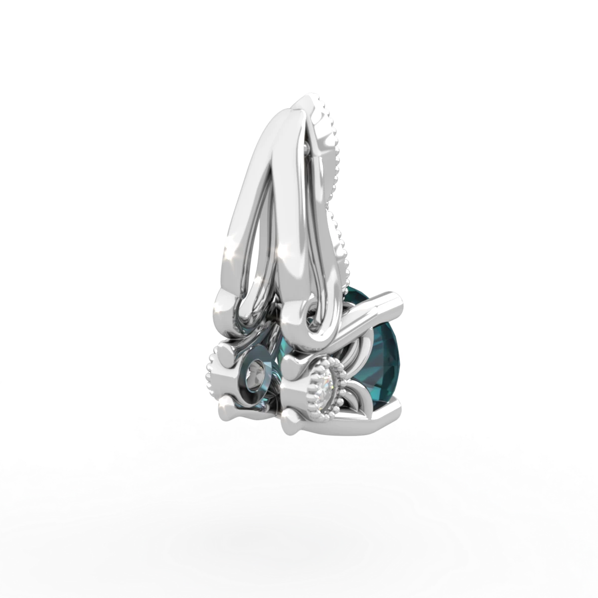 Alexandrite Antique Elegance 14K White Gold pendant P3100