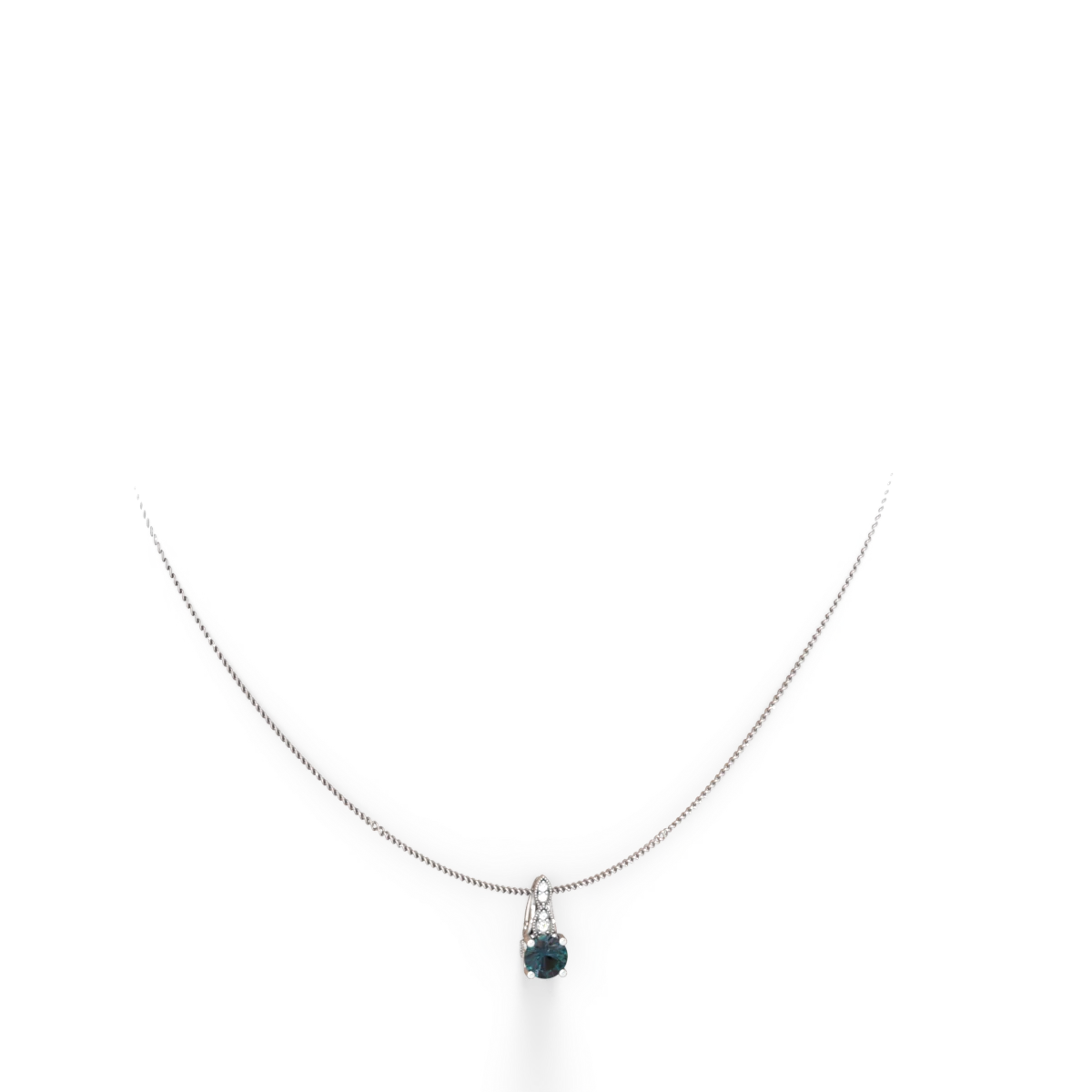 Alexandrite Antique Elegance 14K White Gold pendant P3100