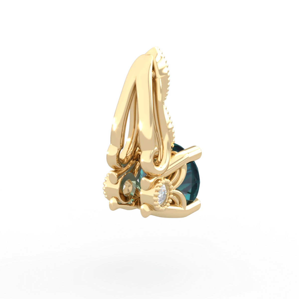 Alexandrite Antique Elegance 14K Yellow Gold pendant P3100