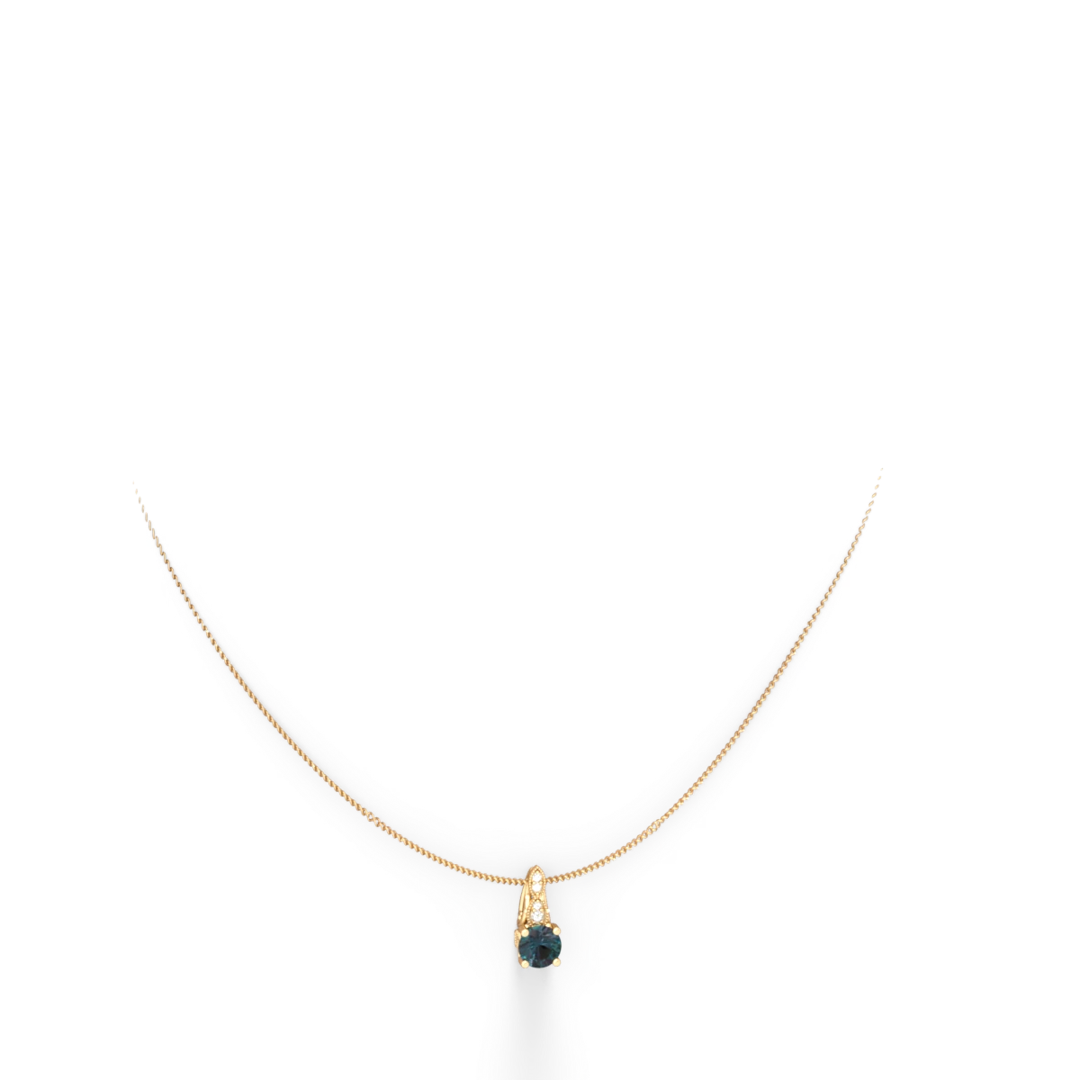 Alexandrite Antique Elegance 14K Yellow Gold pendant P3100