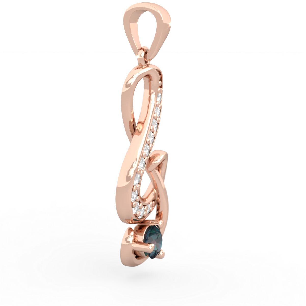 Alexandrite G-Clef Music 14K Rose Gold pendant P5830