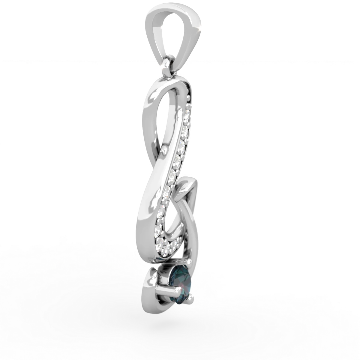 Alexandrite G-Clef Music 14K White Gold pendant P5830