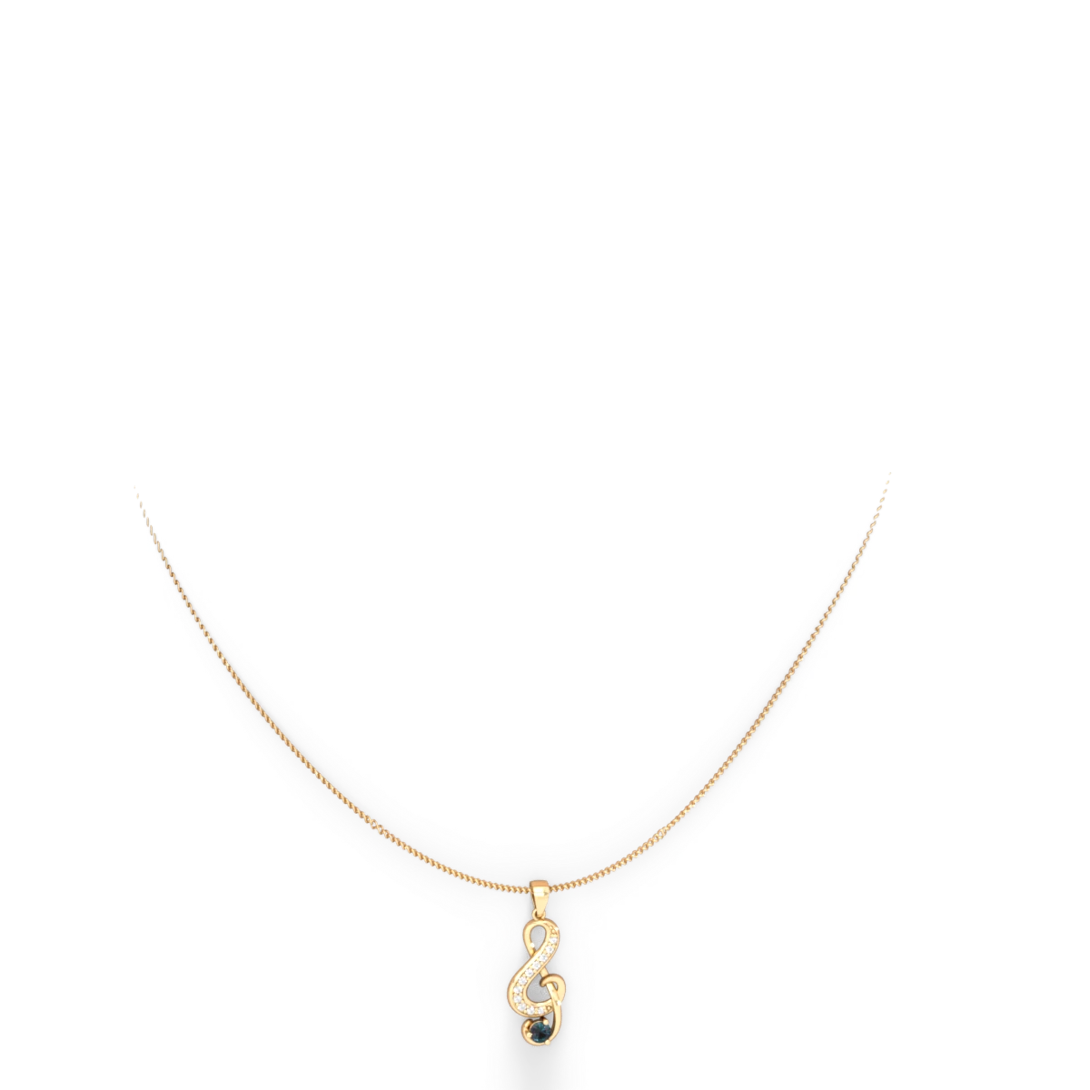 Alexandrite G-Clef Music 14K Yellow Gold pendant P5830