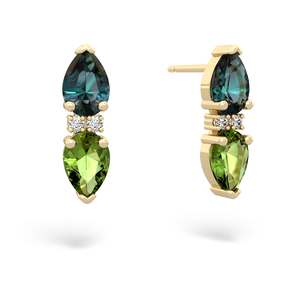 Alexandrite Bowtie Drop 14K Yellow Gold earrings E0865