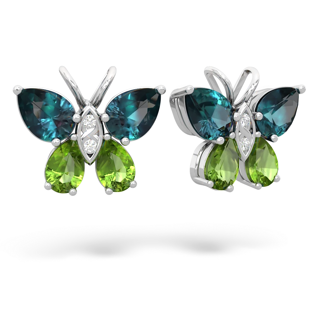 Alexandrite Butterfly 14K White Gold earrings E2215