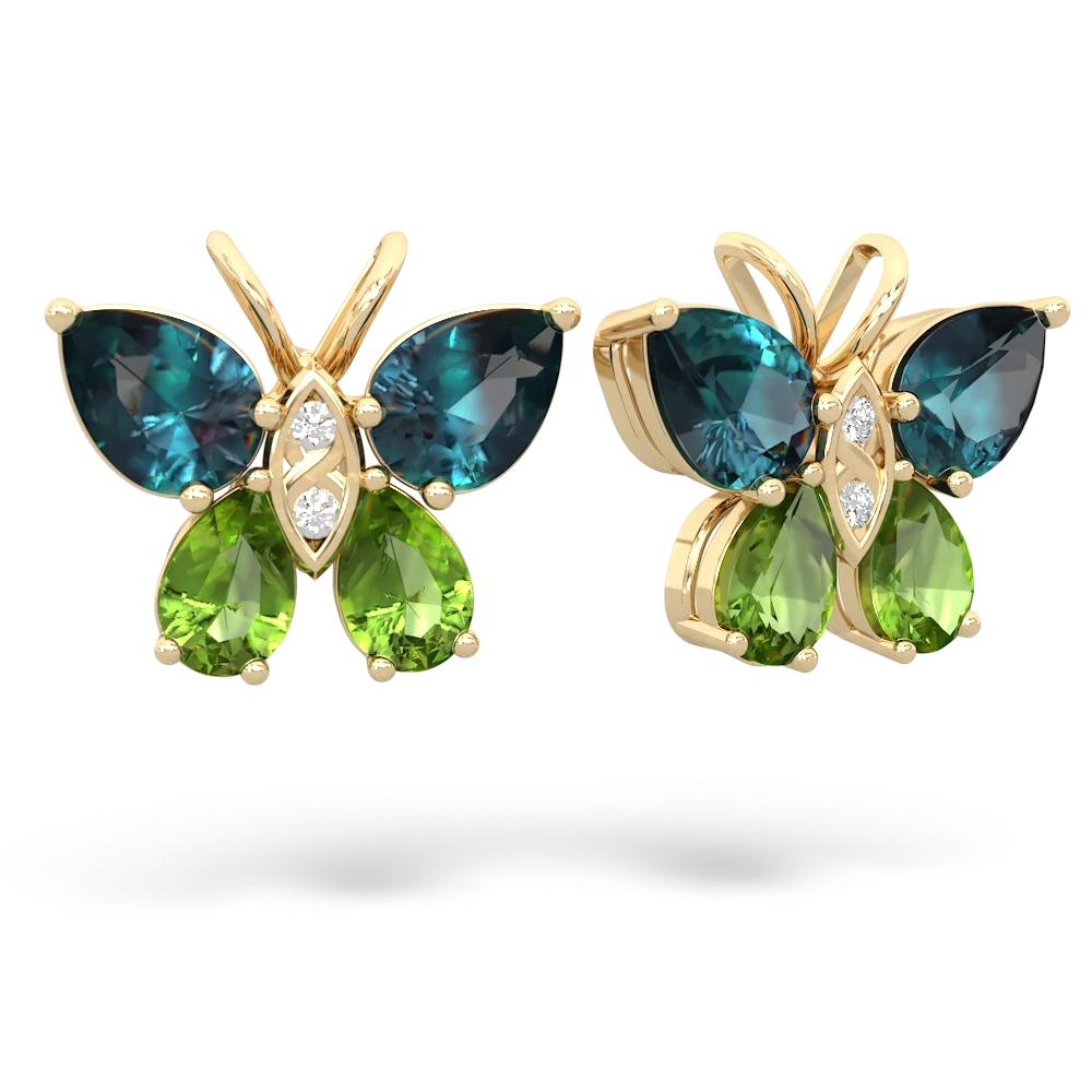 Alexandrite Butterfly 14K Yellow Gold earrings E2215