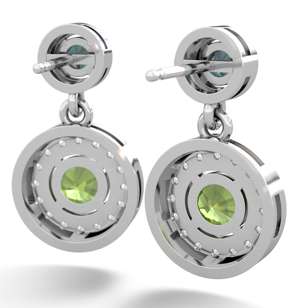 Alexandrite Halo Dangle 14K White Gold earrings E5319