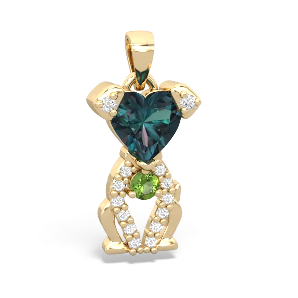 Alexandrite Puppy Love 14K Yellow Gold pendant P5800