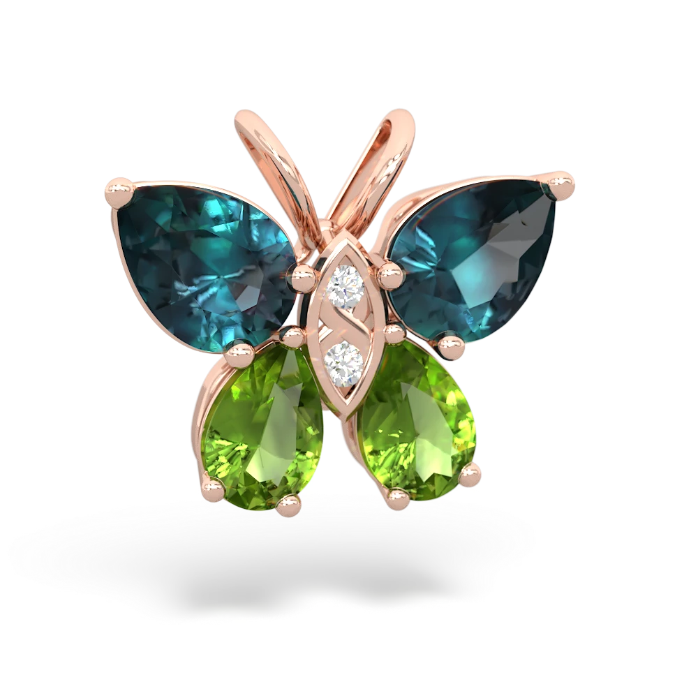 Alexandrite Butterfly 14K Rose Gold pendant P2215