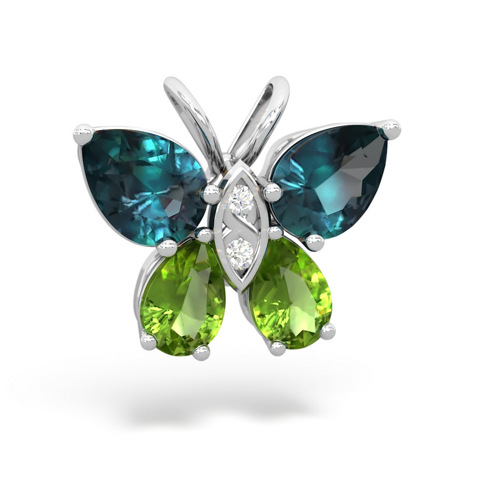 Alexandrite Butterfly 14K White Gold pendant P2215