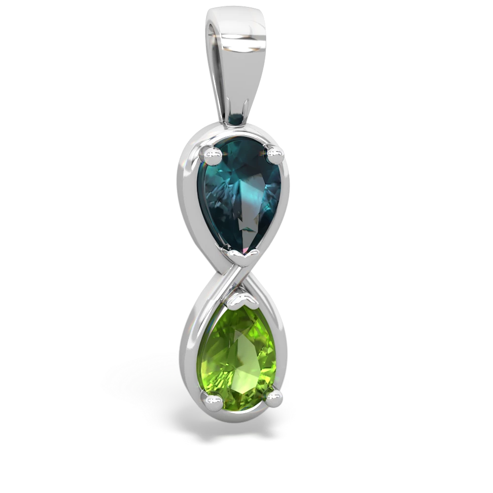 Alexandrite Infinity 14K White Gold pendant P5050