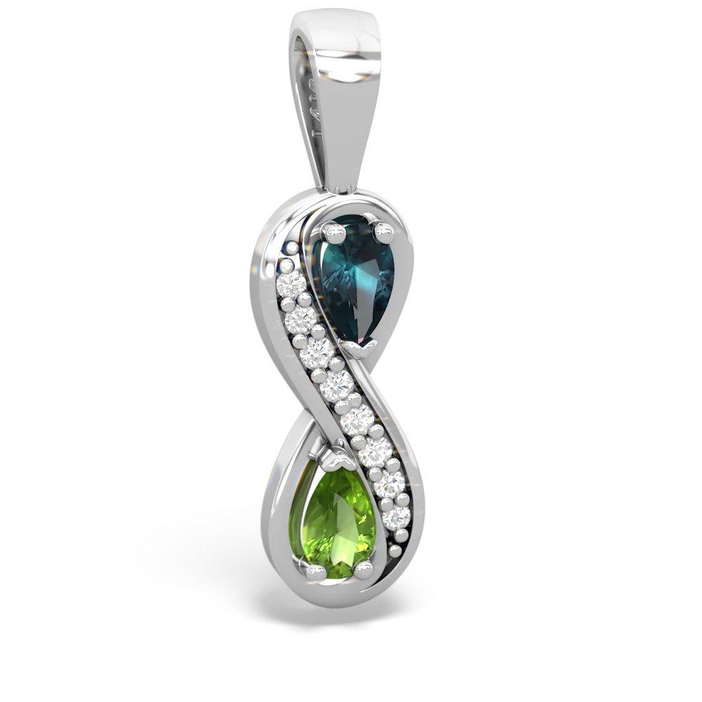 Alexandrite Diamond Infinity 14K White Gold pendant P5390