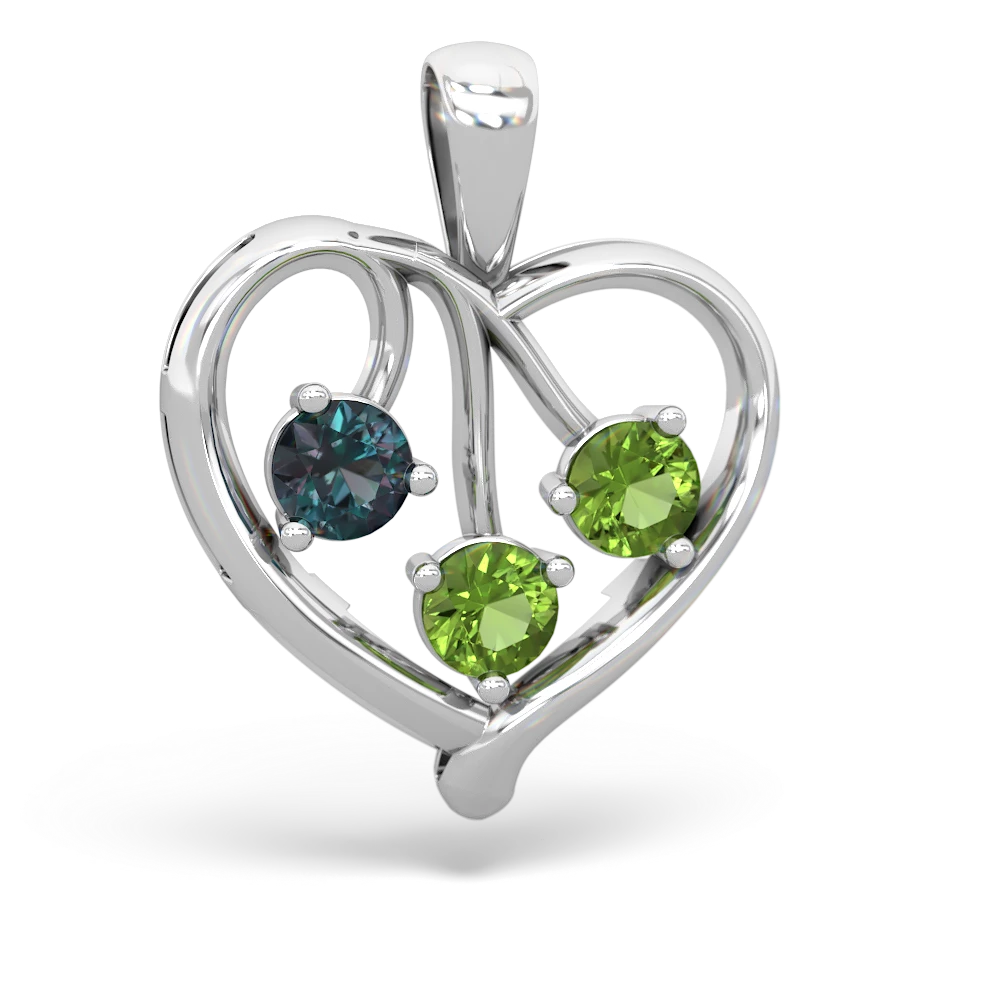 Alexandrite Glowing Heart 14K White Gold pendant P2233