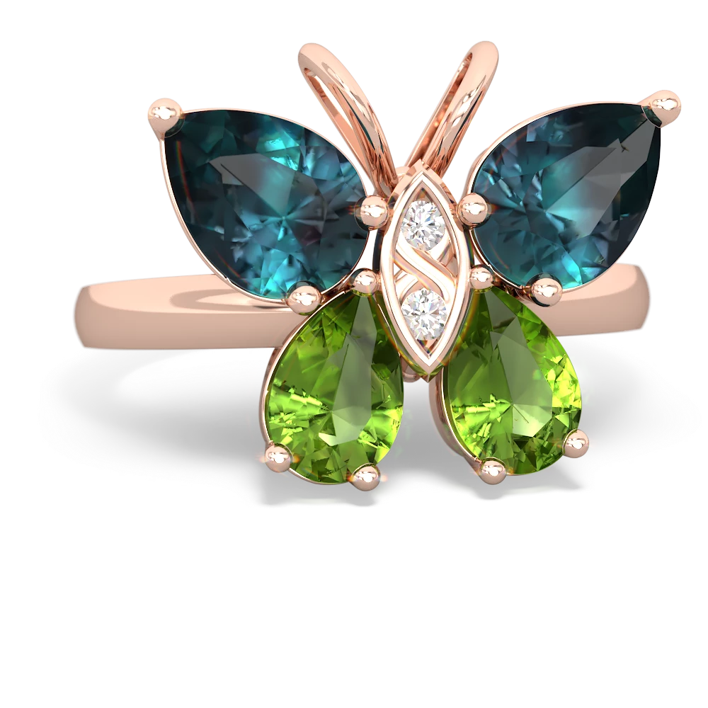 Alexandrite Butterfly 14K Rose Gold ring R2215