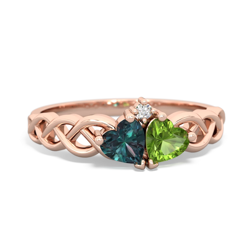 Alexandrite Heart To Heart Braid 14K Rose Gold ring R5870