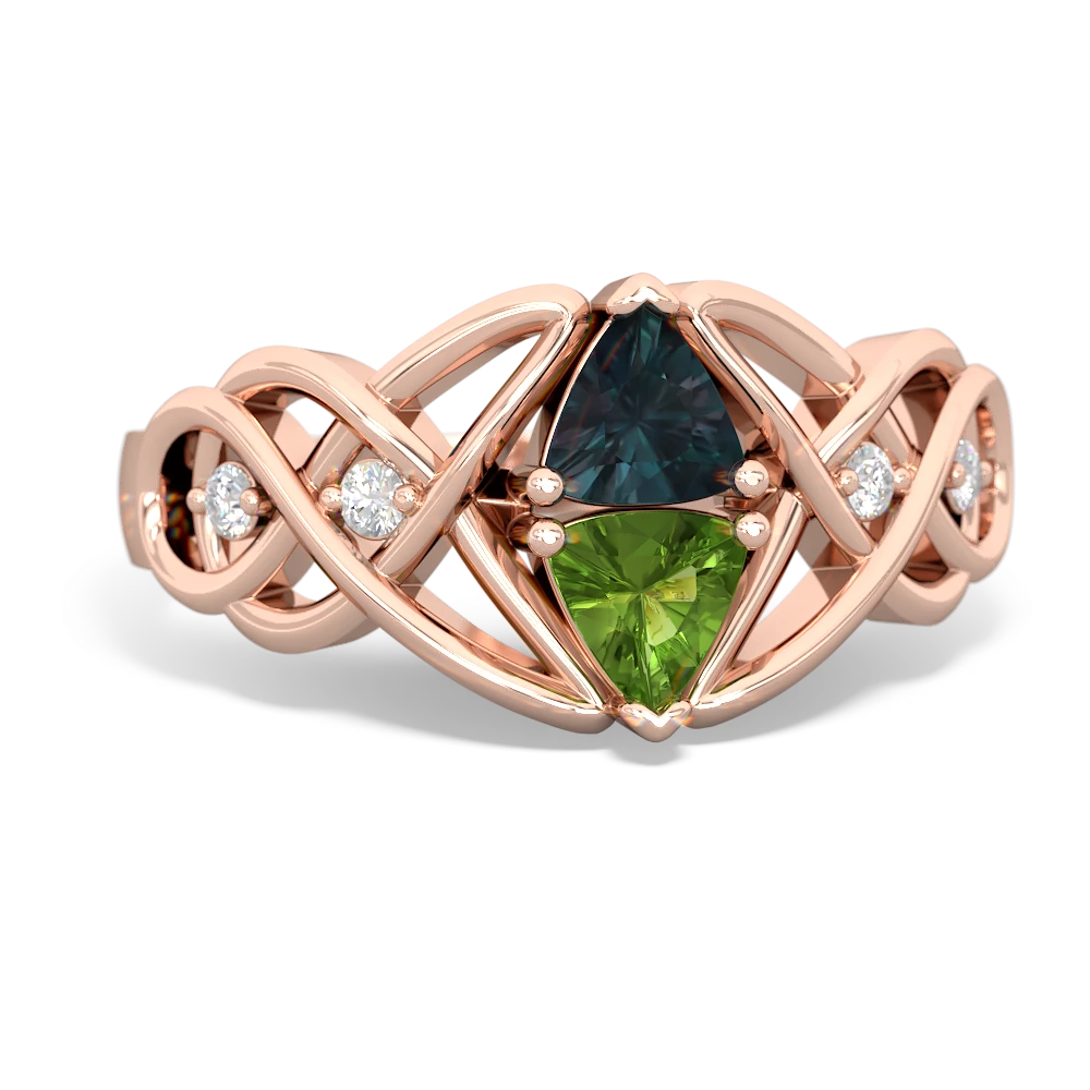 Alexandrite Keepsake Celtic Knot 14K Rose Gold ring R5300