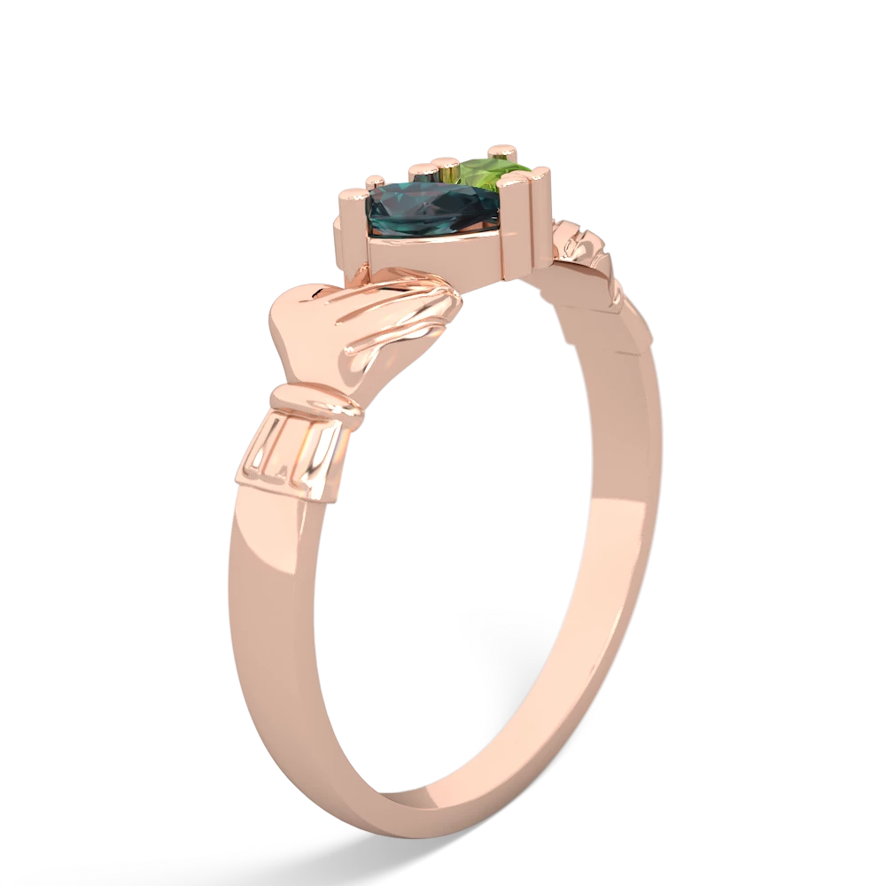 Alexandrite 'Our Heart' Claddagh 14K Rose Gold ring R2388