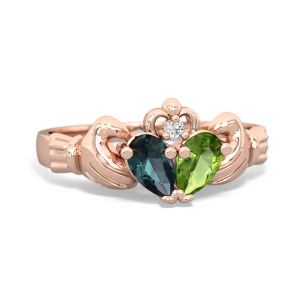 Alexandrite 'Our Heart' Claddagh 14K Rose Gold ring R2388