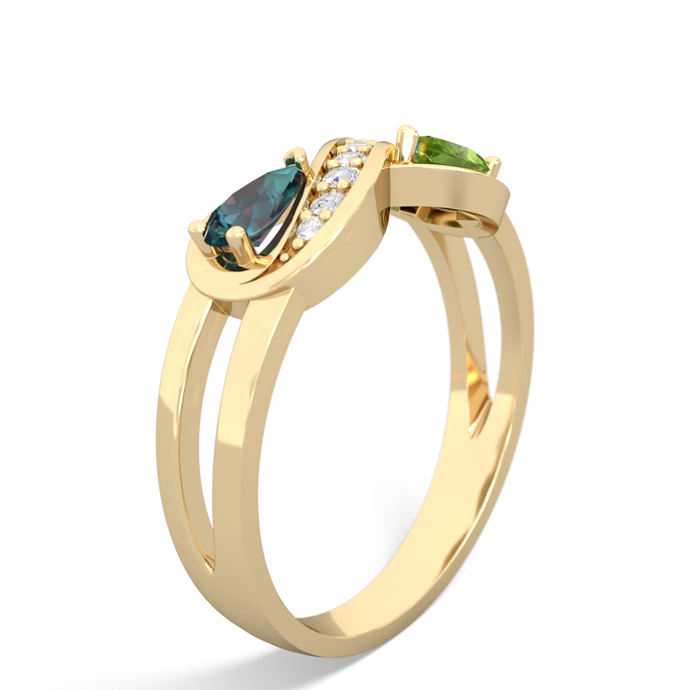 Alexandrite Diamond Infinity 14K Yellow Gold ring R5390