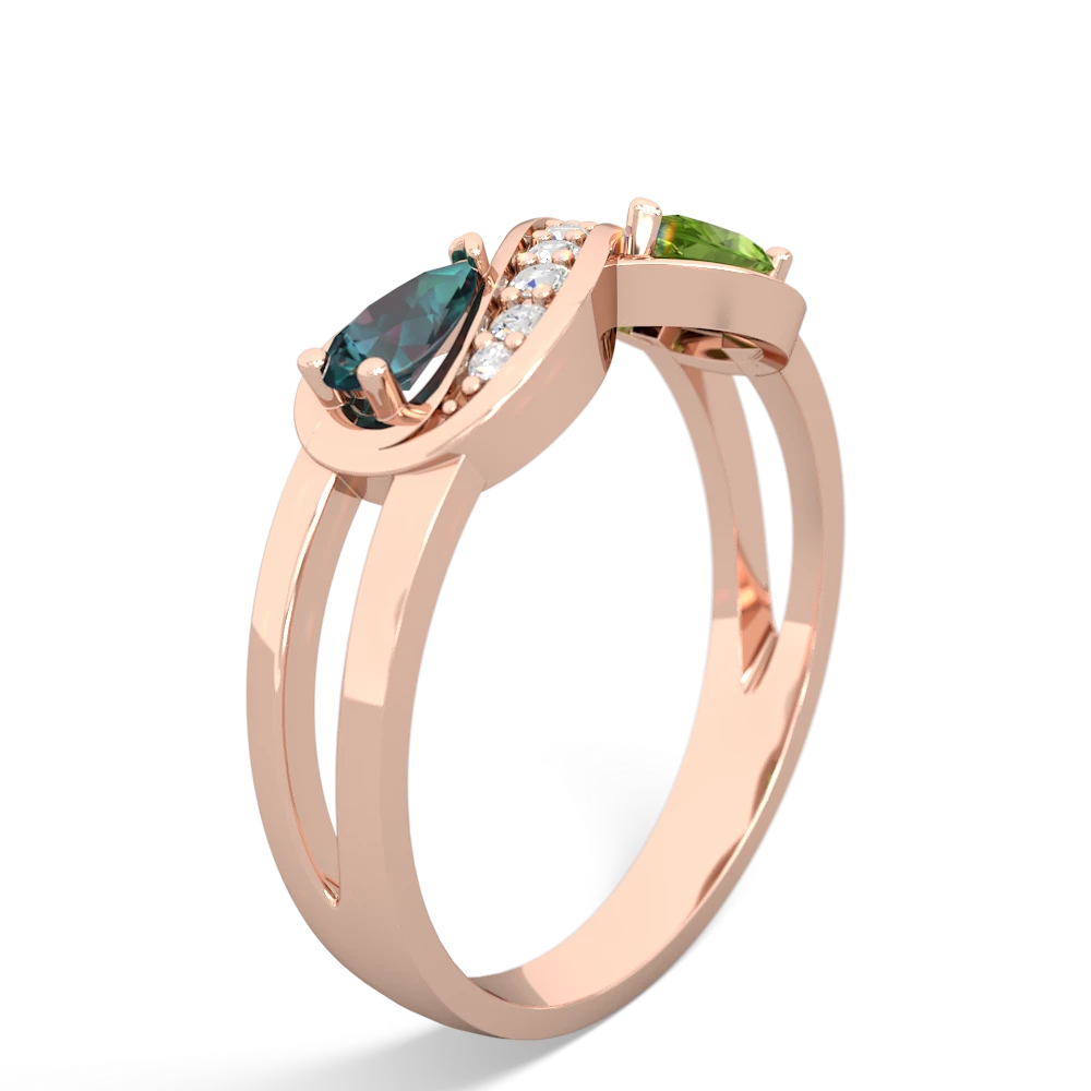 Alexandrite Diamond Infinity 14K Rose Gold ring R5390