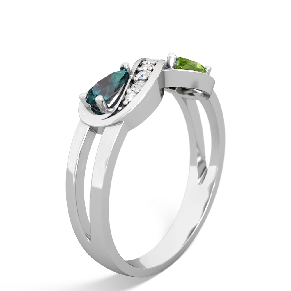 Alexandrite Diamond Infinity 14K White Gold ring R5390