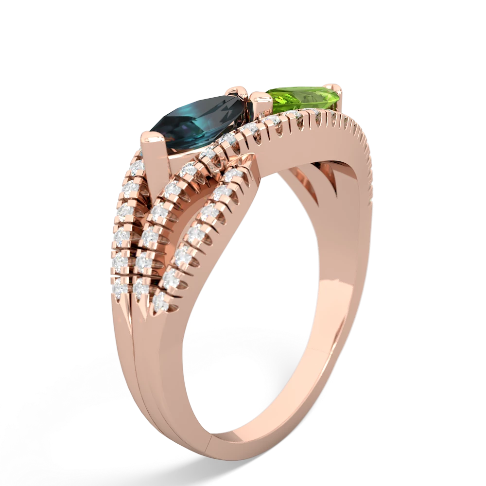 Alexandrite Diamond Rivers 14K Rose Gold ring R3070