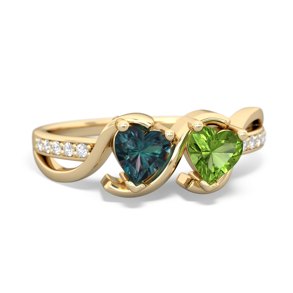 Alexandrite Side By Side 14K Yellow Gold ring R3090