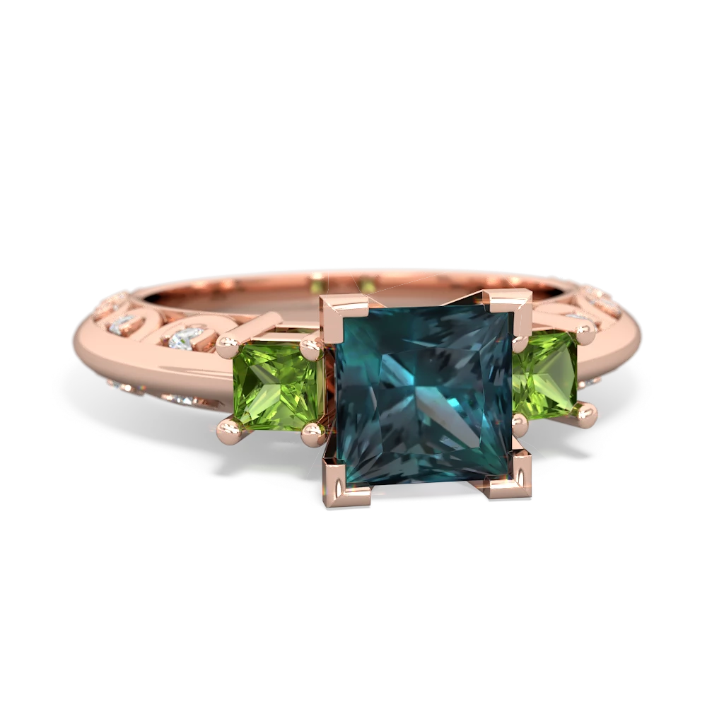 Alexandrite Eternal Embrace Engagement 14K Rose Gold ring C2001