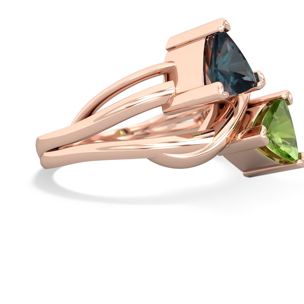 Alexandrite Split Band Swirl 14K Rose Gold ring R2341