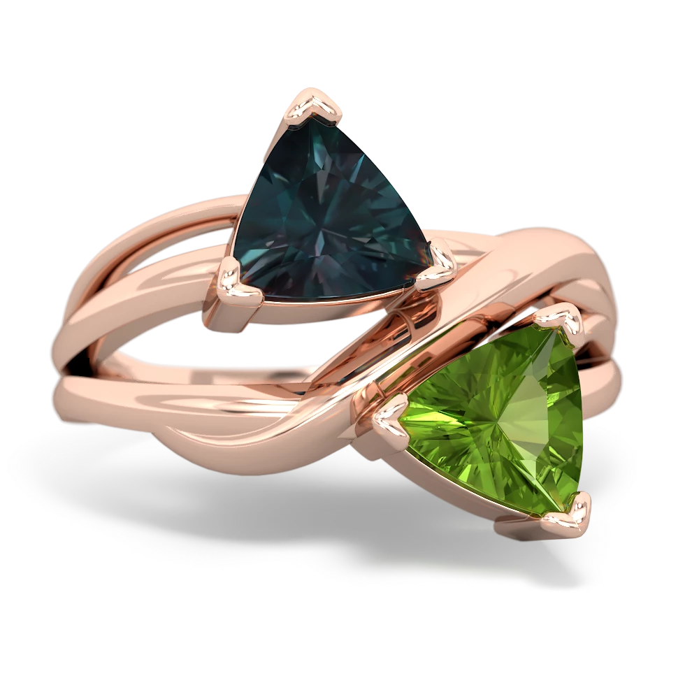 Alexandrite Split Band Swirl 14K Rose Gold ring R2341