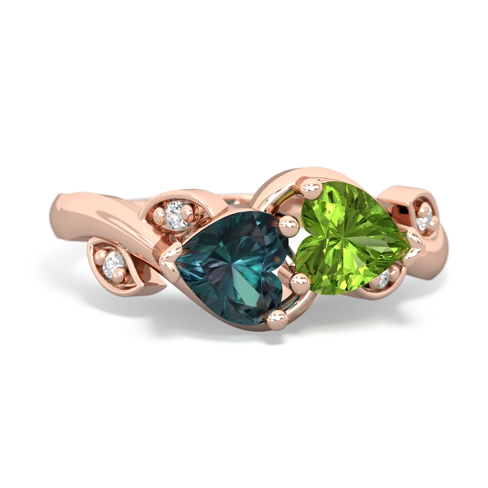 Alexandrite Floral Elegance 14K Rose Gold ring R5790