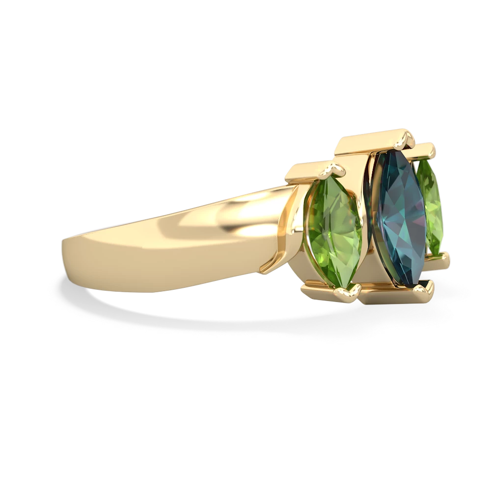 Alexandrite Three Peeks 14K Yellow Gold ring R2433