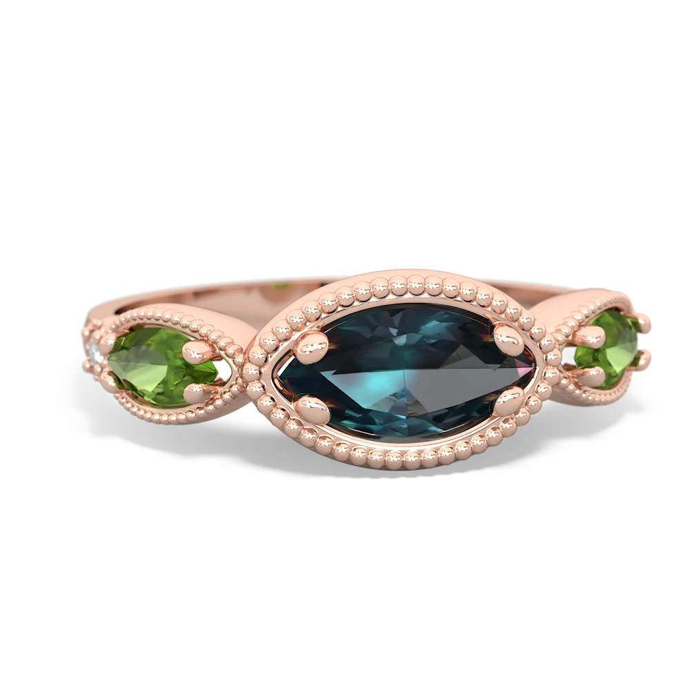 Alexandrite Milgrain Marquise 14K Rose Gold ring R5700