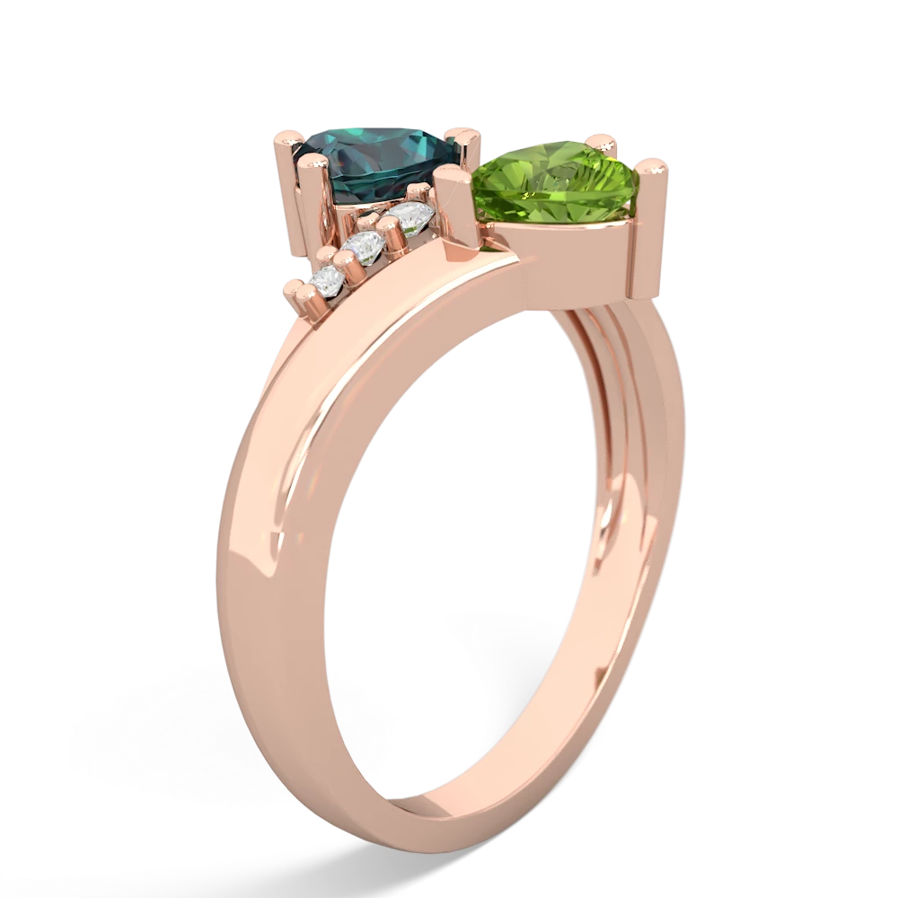 Alexandrite Heart To Heart 14K Rose Gold ring R2064