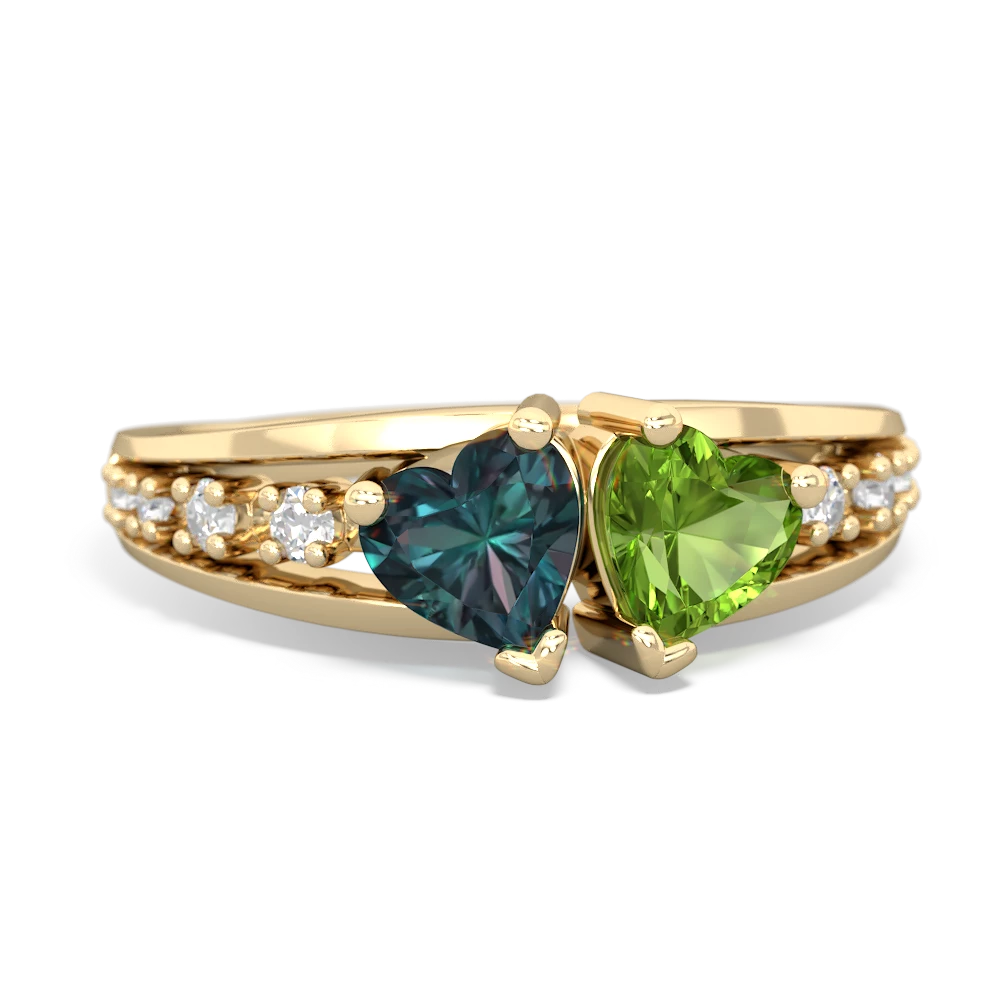 Alexandrite Heart To Heart 14K Yellow Gold ring R3342