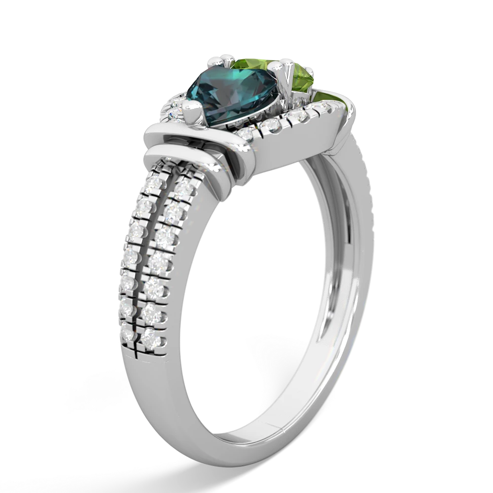 Alexandrite Art-Deco Keepsake 14K White Gold ring R5630