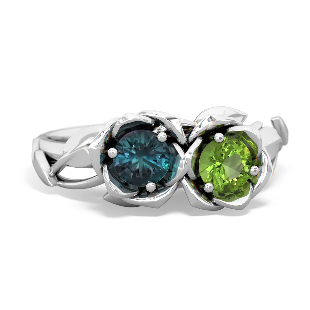 Alexandrite Rose Garden 14K White Gold ring R5510