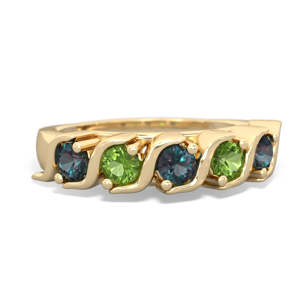 Alexandrite Anniversary Band 14K Yellow Gold ring R2089