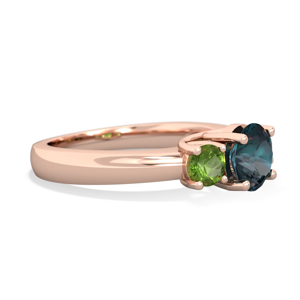 Alexandrite Three Stone Round Trellis 14K Rose Gold ring R4018