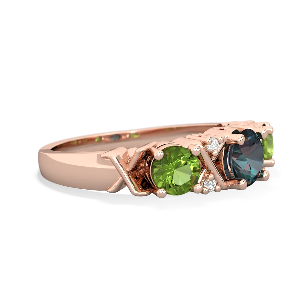 Alexandrite Hugs And Kisses 14K Rose Gold ring R5016