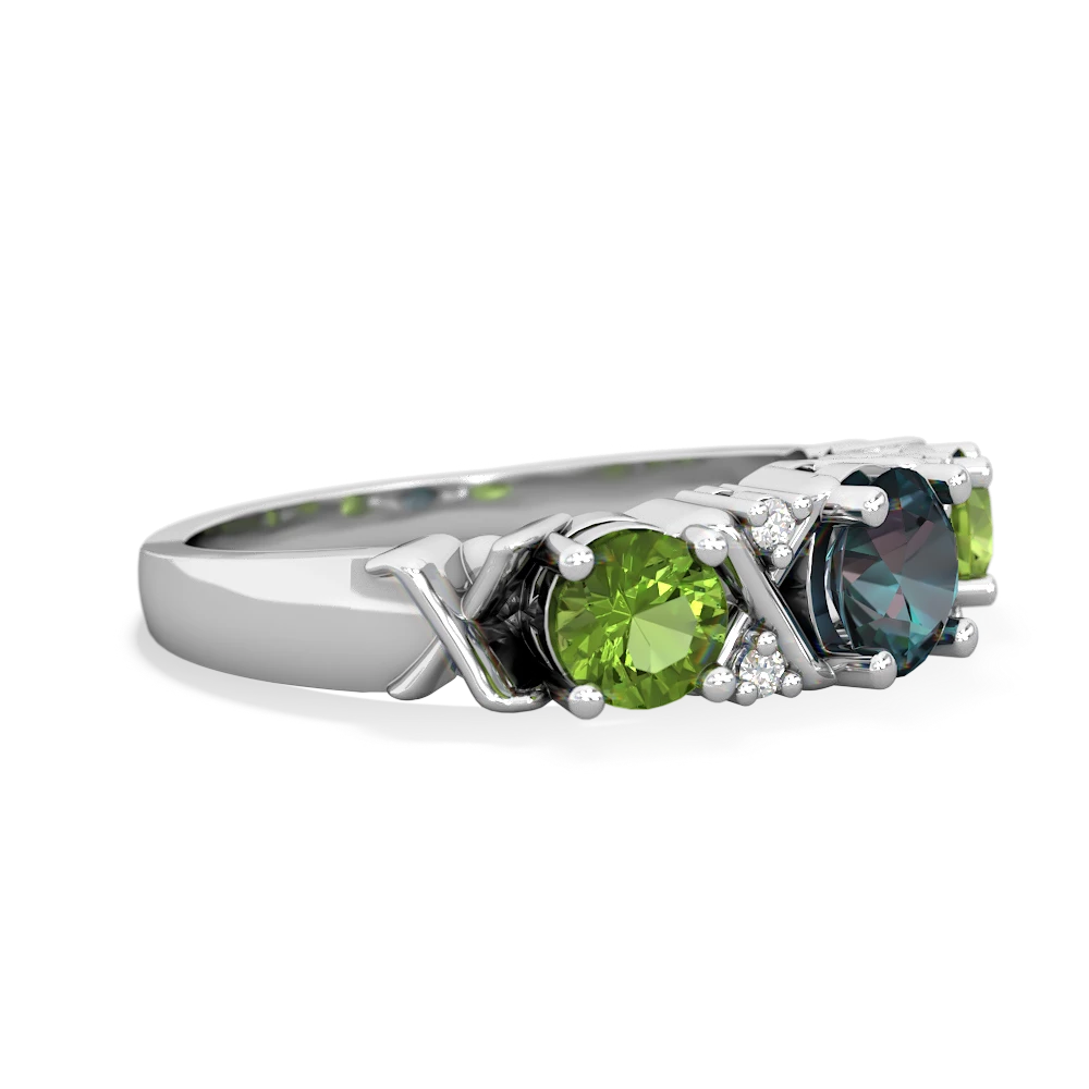 Alexandrite Hugs And Kisses 14K White Gold ring R5016