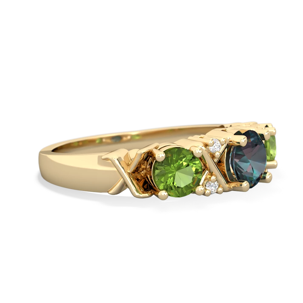 Alexandrite Hugs And Kisses 14K Yellow Gold ring R5016