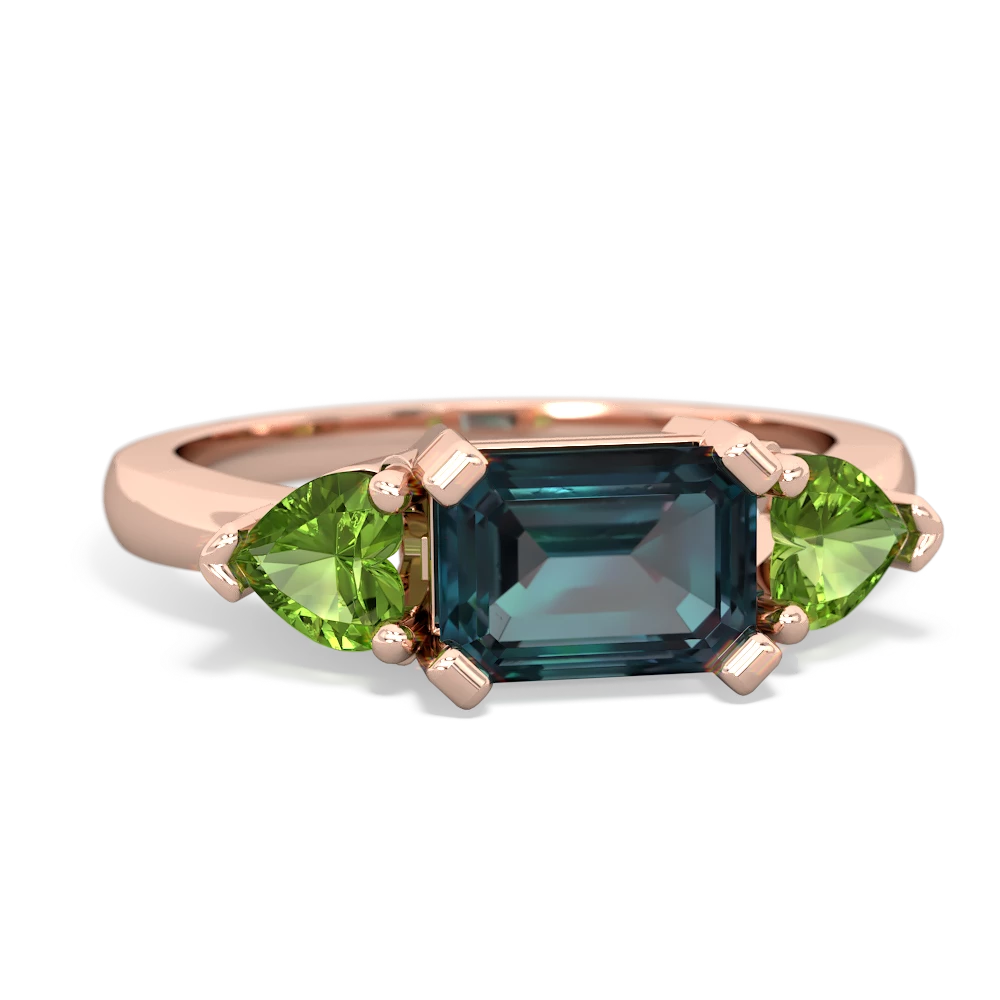 Alexandrite Three Stone 14K Rose Gold ring R5235