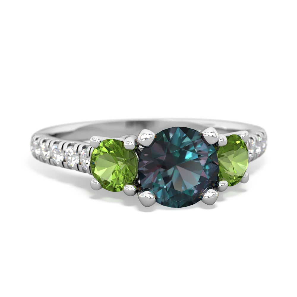 Alexandrite Pave Trellis 14K White Gold ring R5500