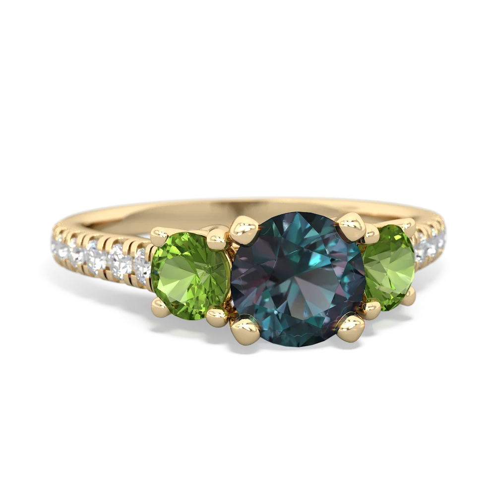 Alexandrite Pave Trellis 14K Yellow Gold ring R5500