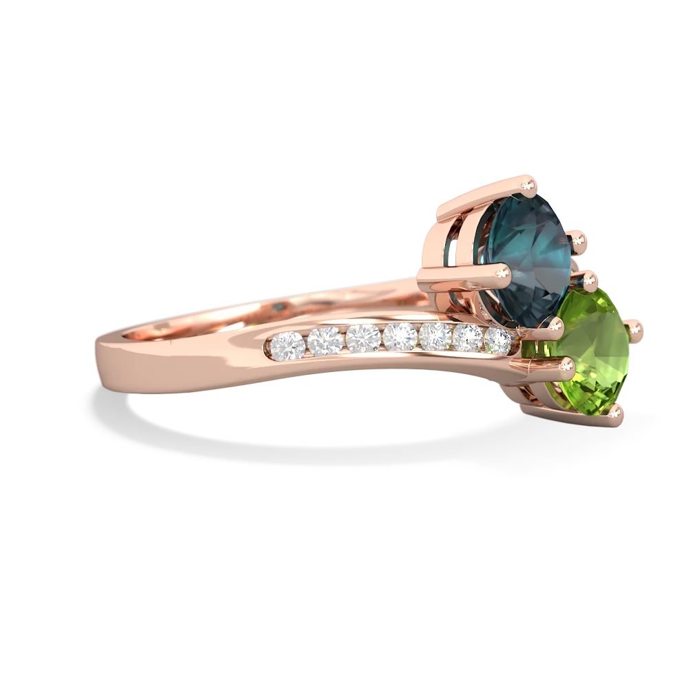 Alexandrite Channel Set Two Stone 14K Rose Gold ring R5303