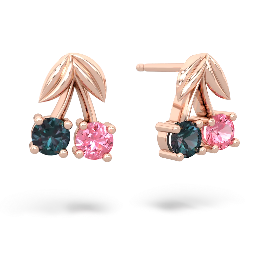 Alexandrite Sweet Cherries 14K Rose Gold earrings E7001