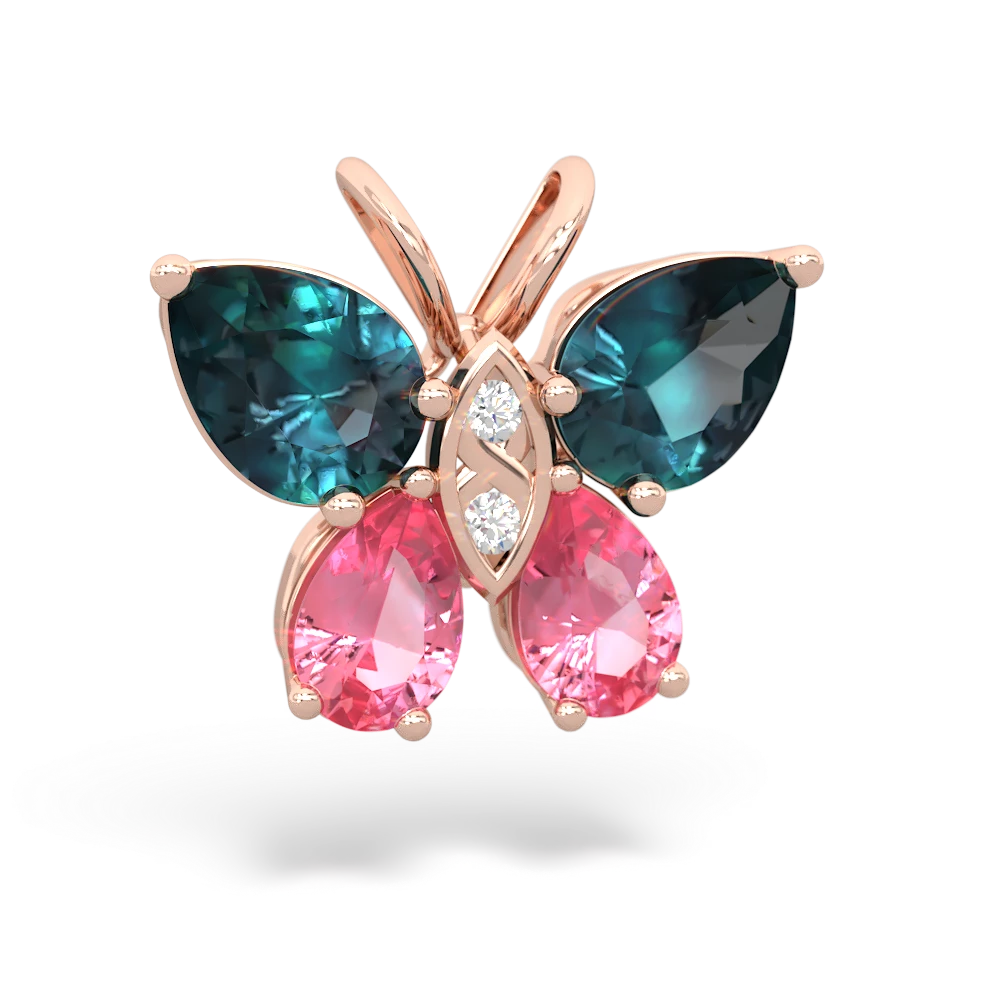 Alexandrite Butterfly 14K Rose Gold pendant P2215