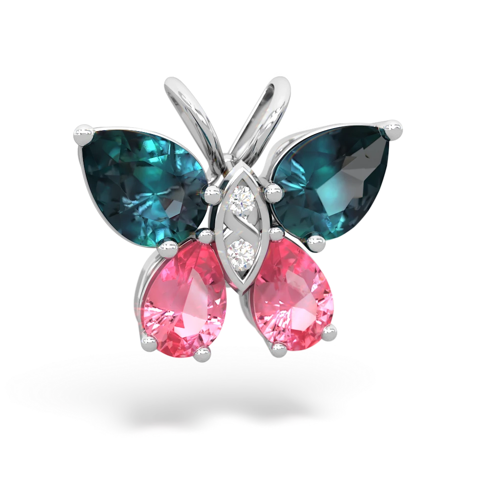 Alexandrite Butterfly 14K White Gold pendant P2215