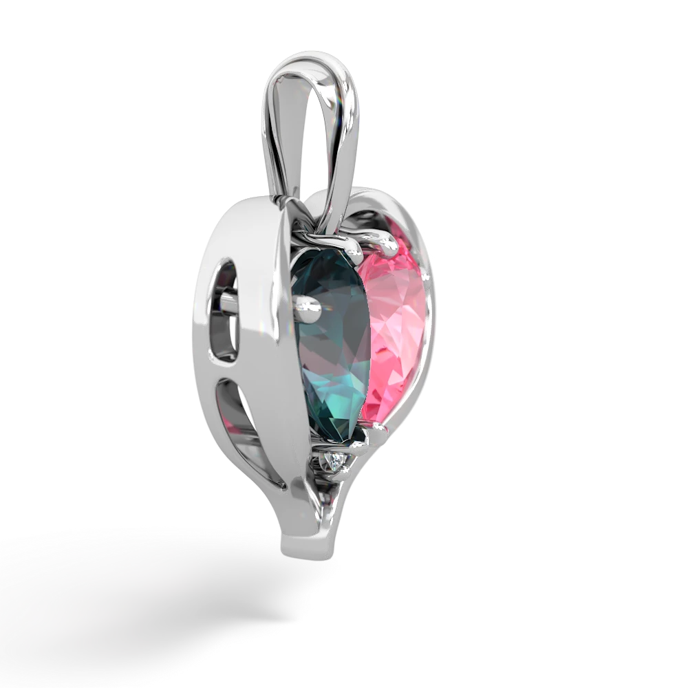 Alexandrite Two Become One 14K White Gold pendant P5330